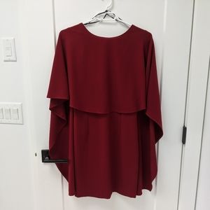 Lulu's Cape Sleeve Low Back Mini Dress